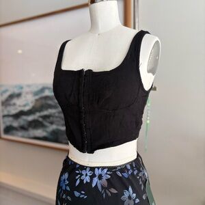 Black Corset Style Crop Top